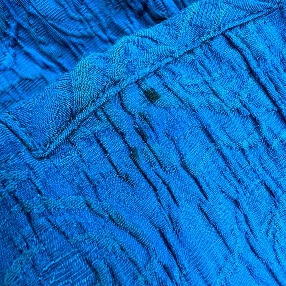 Chicos Womens Size 2 US 12 L Blue Button Front Jacket Textured Cotton Blend - Picture 14 of 15